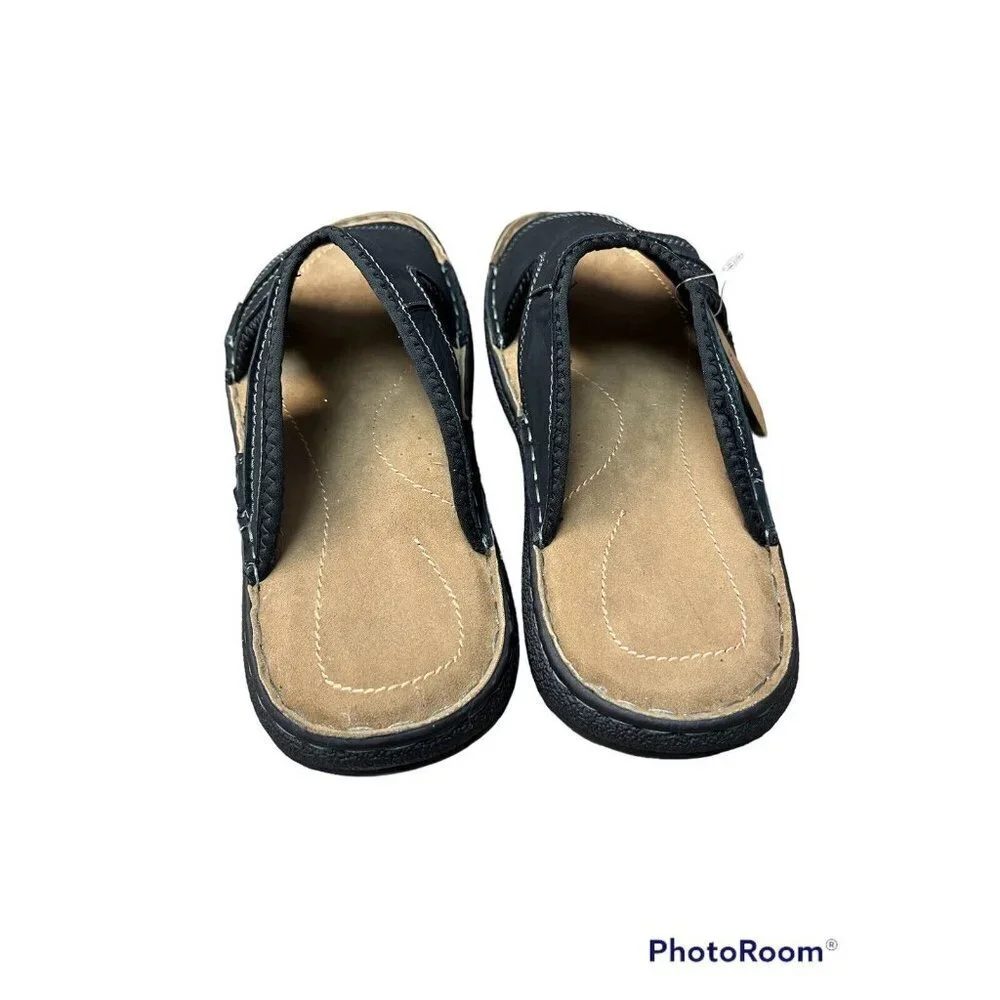 Jousen Men's Milan Leather Sandals Support Flip Flop Outdoor Retro Size 10 (sk88